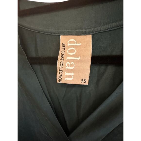 Dolan Left Coast V-Neck 3/4 Sleeve Green Tegan Tunic Dress XS - Picture 5 of 9